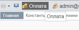 Верхнее меню оплата