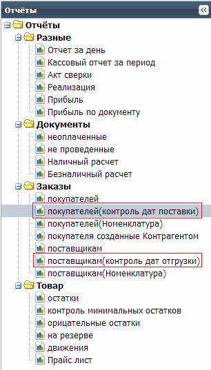 Отчеты по контролю дат отгрузки/доставки в заказах в УчетОблако